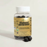 Pot Vitaboost avec gummies champignons framboise labellisés 10 extraits de champignons vegan sans gluten sans caféine